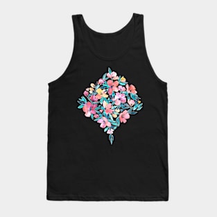 Peach Spring Floral in Watercolors Tank Top